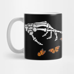 Skeleton Hands and Monarch Butterflies Mug